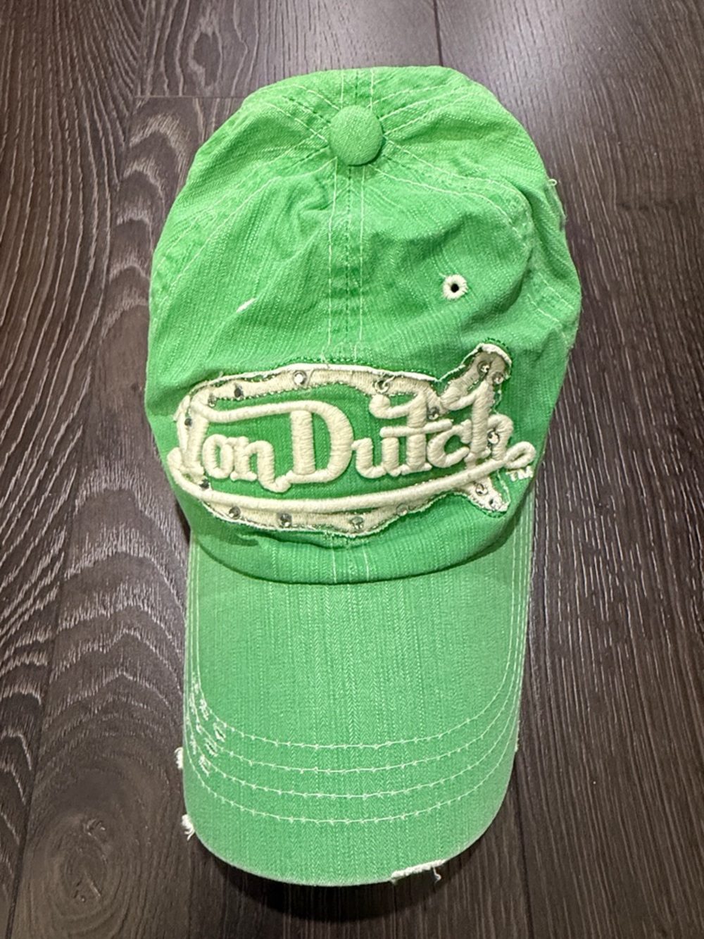 Von Dutch Green Cap with Cream Logo Patch